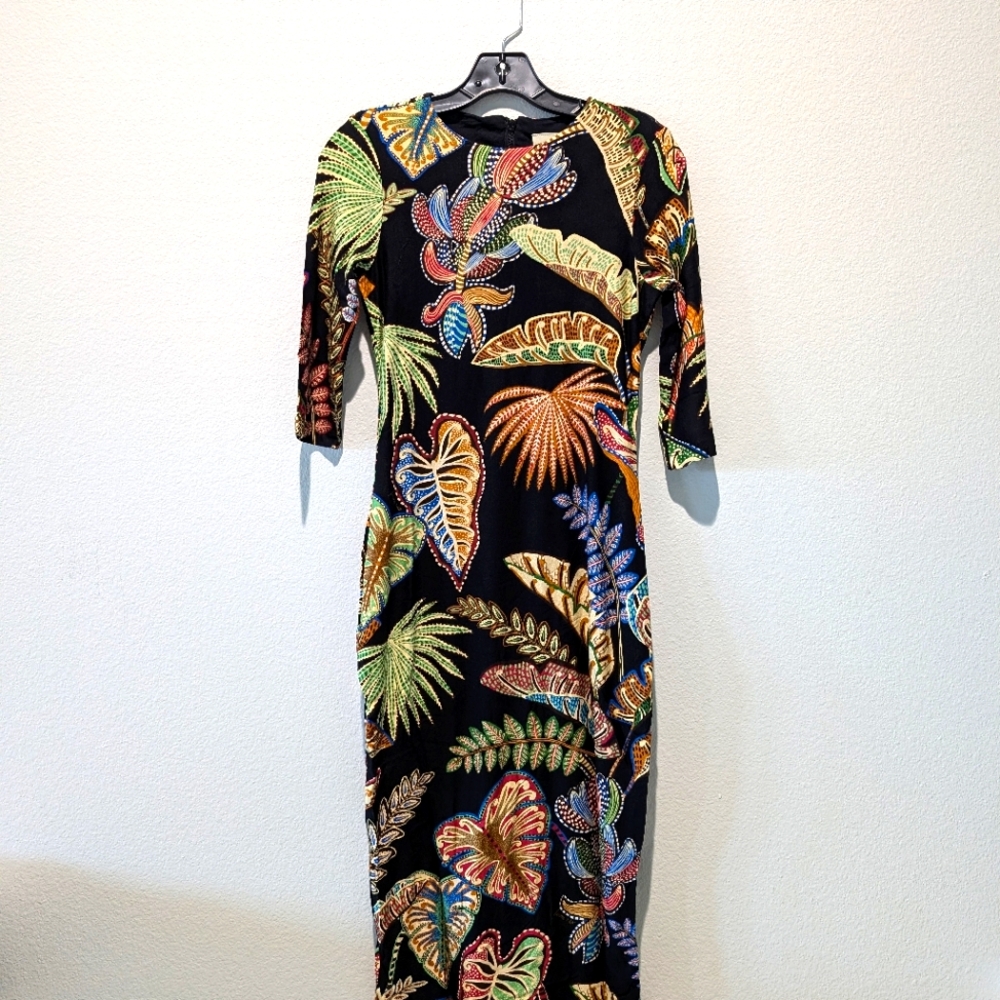 FARM Rio Cool Foliage Jersey Midi Dress NWT
